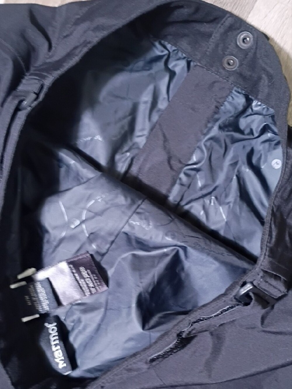 Marmot Black Cold And Rain Shell Pants with Logo Patch - Picture 14 of 14